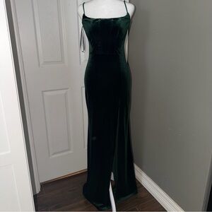 Windsor Dark Green Velvet Maxi Dress